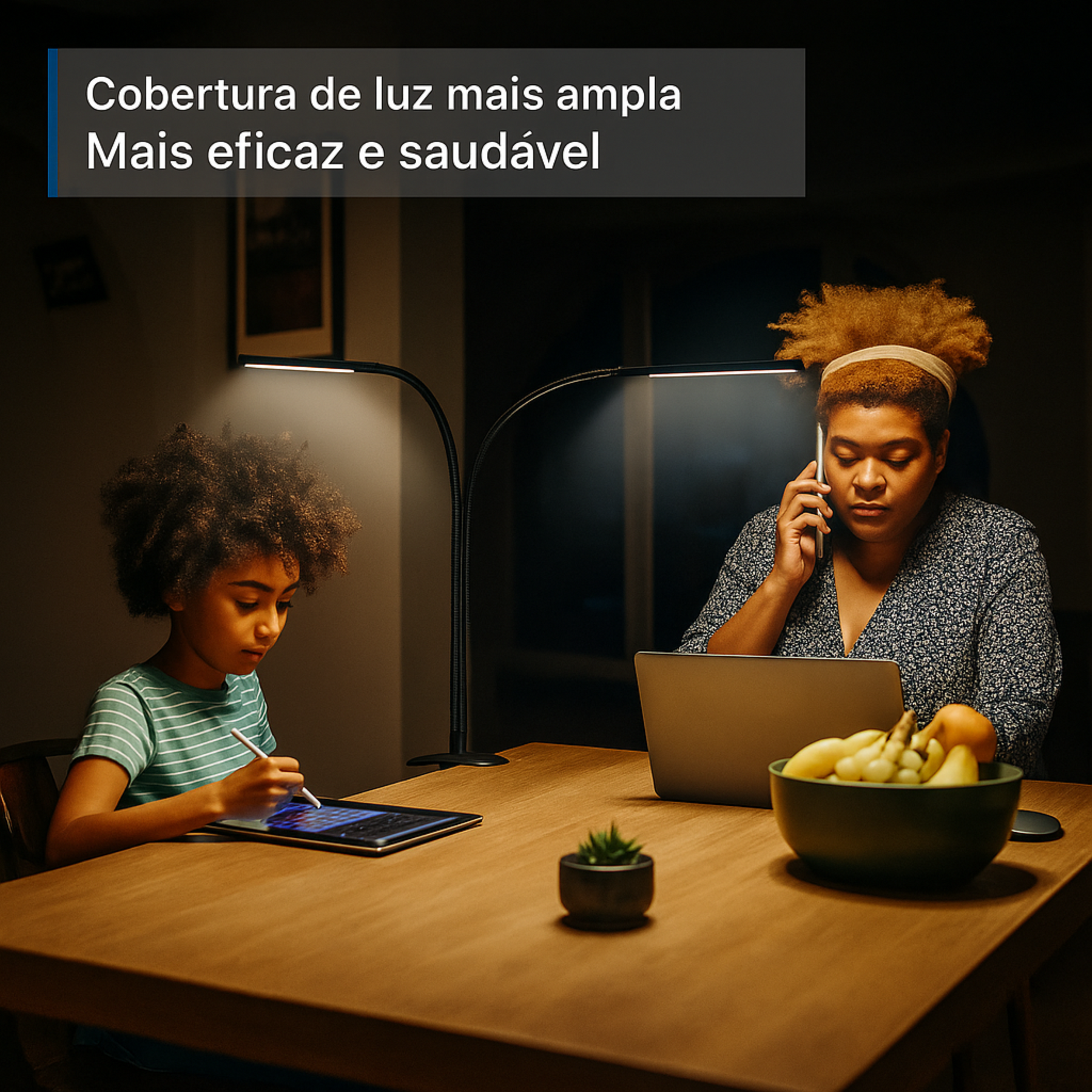 Luminária de Mesa LED 10W com Proteção Ocular e Clipe Regulável