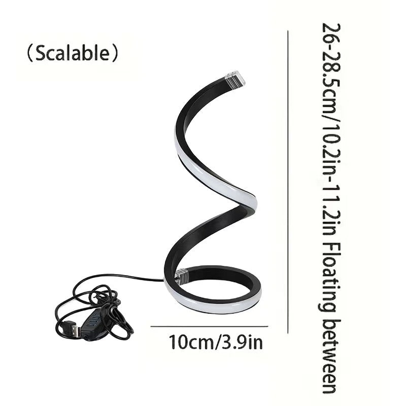Luminária de Mesa LED Espiral Moderna com 3 Níveis de Brilho Reguláveis