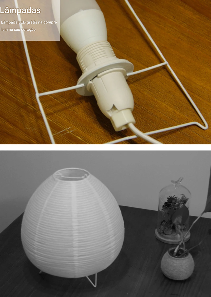 Luminária de Mesa LED Estilo Nórdico Wabi Sabi
