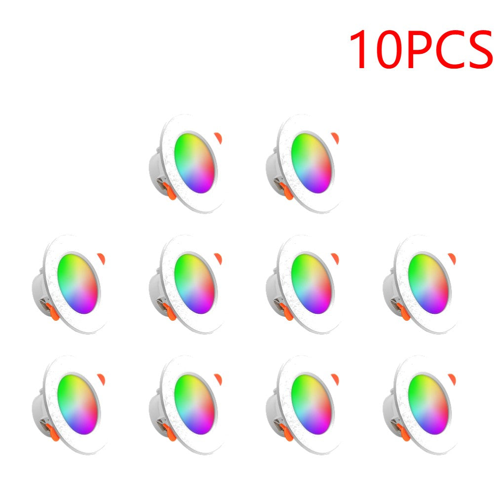 Kit 1-10 Spots de Luz LED Inteligente 10W RGB com Controle por App e Bluetoot
