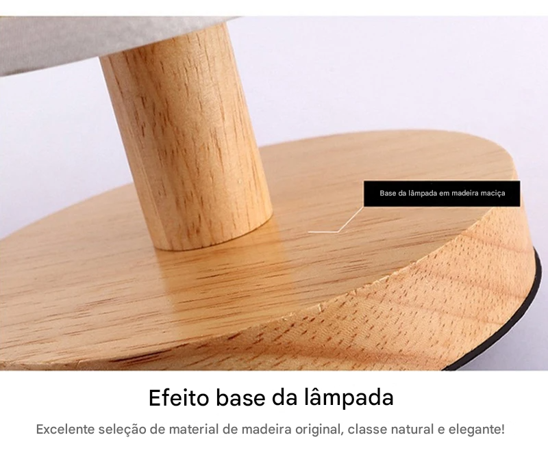 Luminária de Mesa LED Estilo Chinês com Cúpula de Tecido Regulável e USB