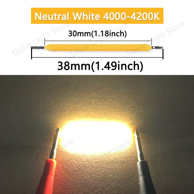 Kit de 10 a 1200 LEDs Filamento COB 3V 38mm para Decoração