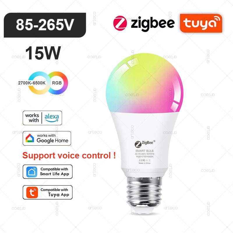 Lâmpada LED Inteligente Tuya com Controle por Wi-Fi, Zigbee ou Bluetooth