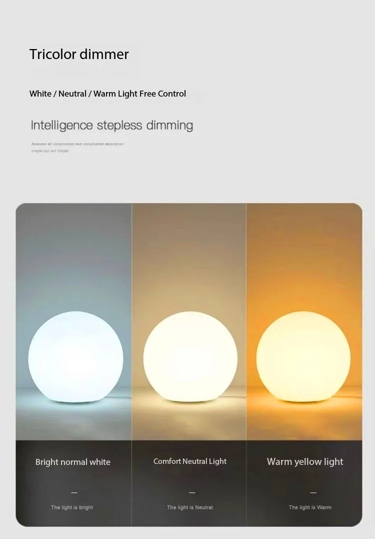 Luminária de Mesa Decorativa em Formato de Bola com Luz Ambiente Quente