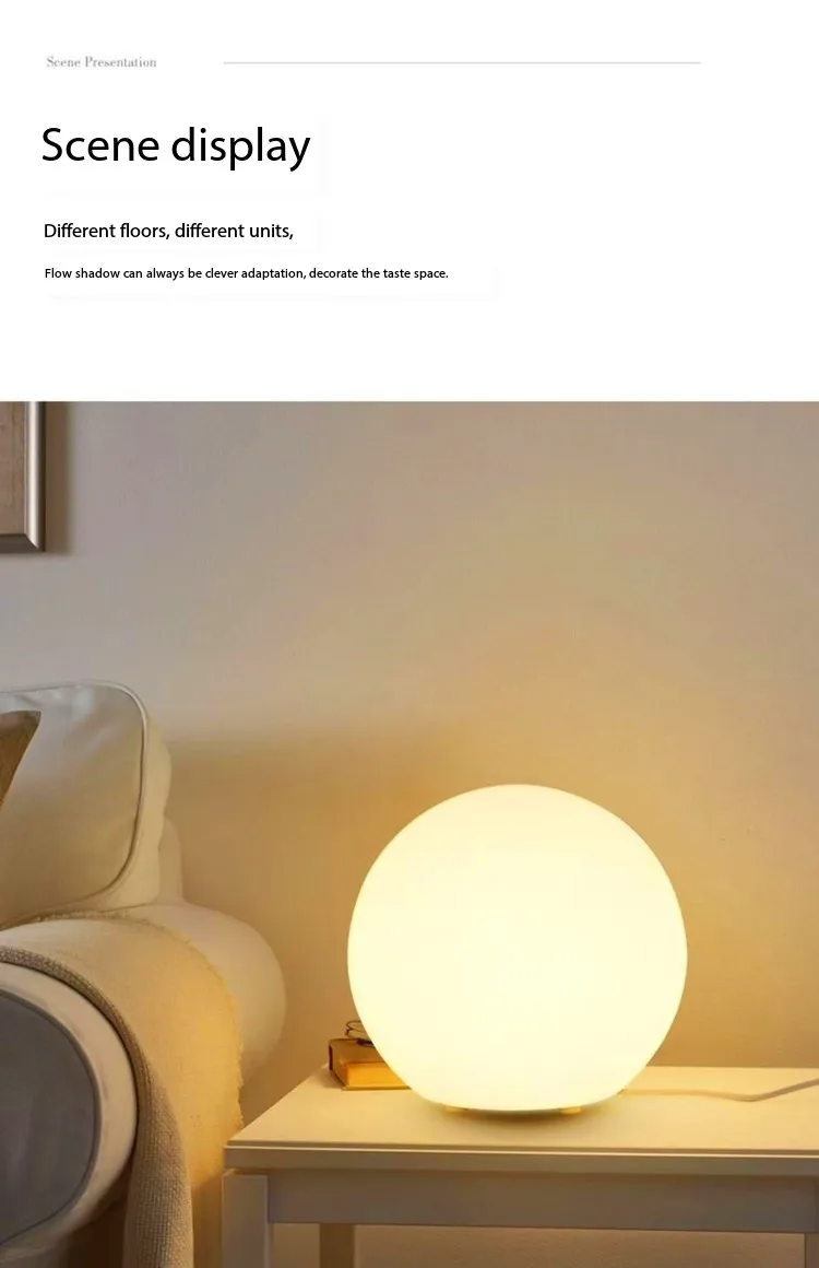 Luminária de Mesa Decorativa em Formato de Bola com Luz Ambiente Quente