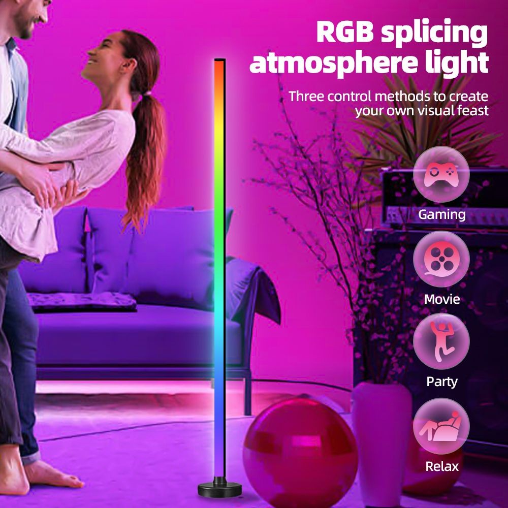 Luminária de Chão LED RGB com Controle Remoto e Sincronização por App