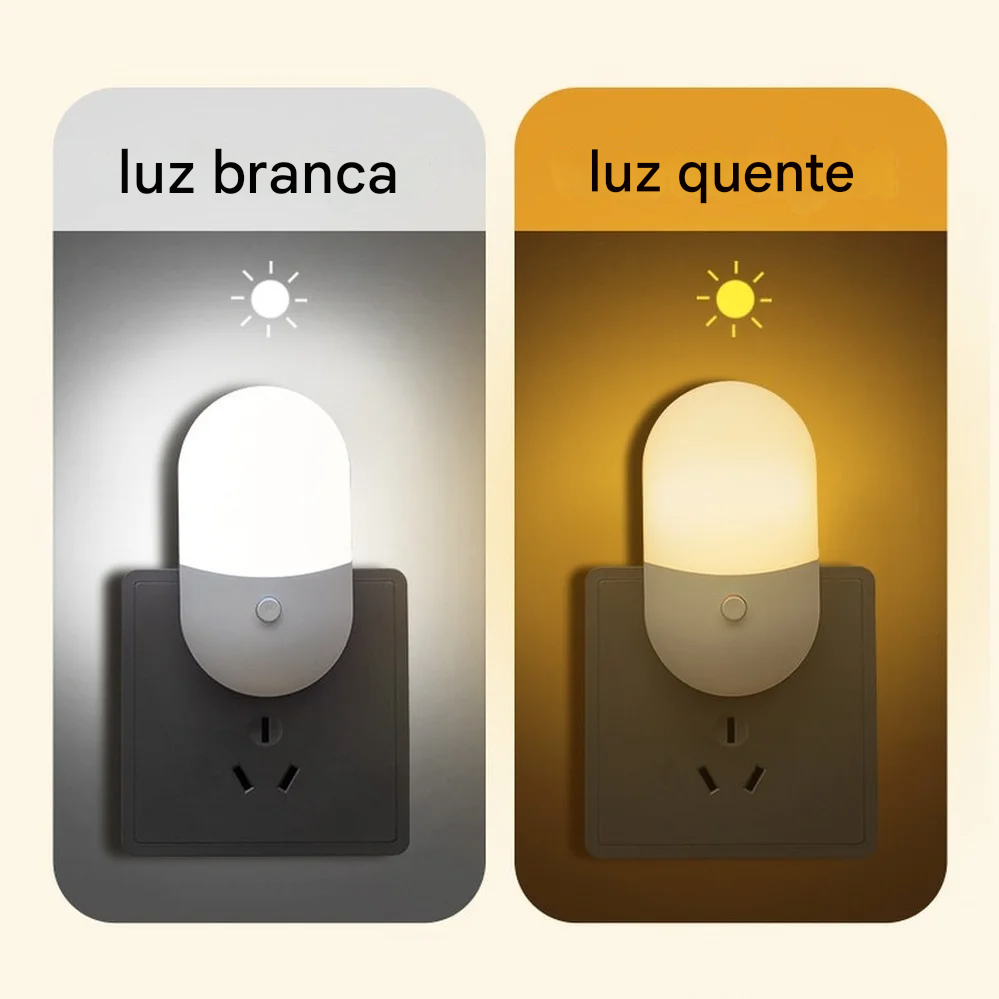 Luz Noturna LED de Tomada Para Ambientes Confortáveis