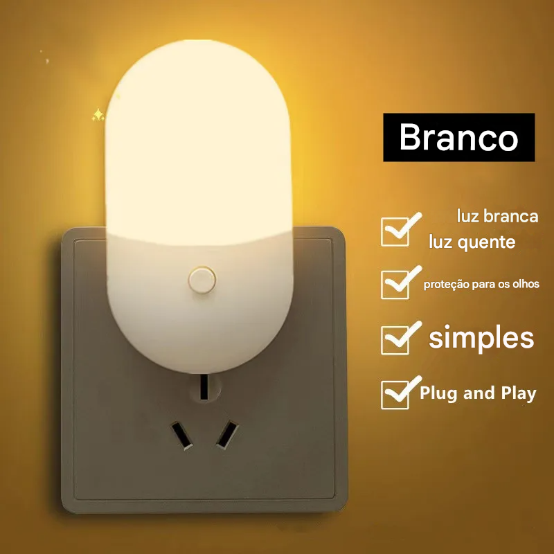 Luz Noturna LED de Tomada Para Ambientes Confortáveis