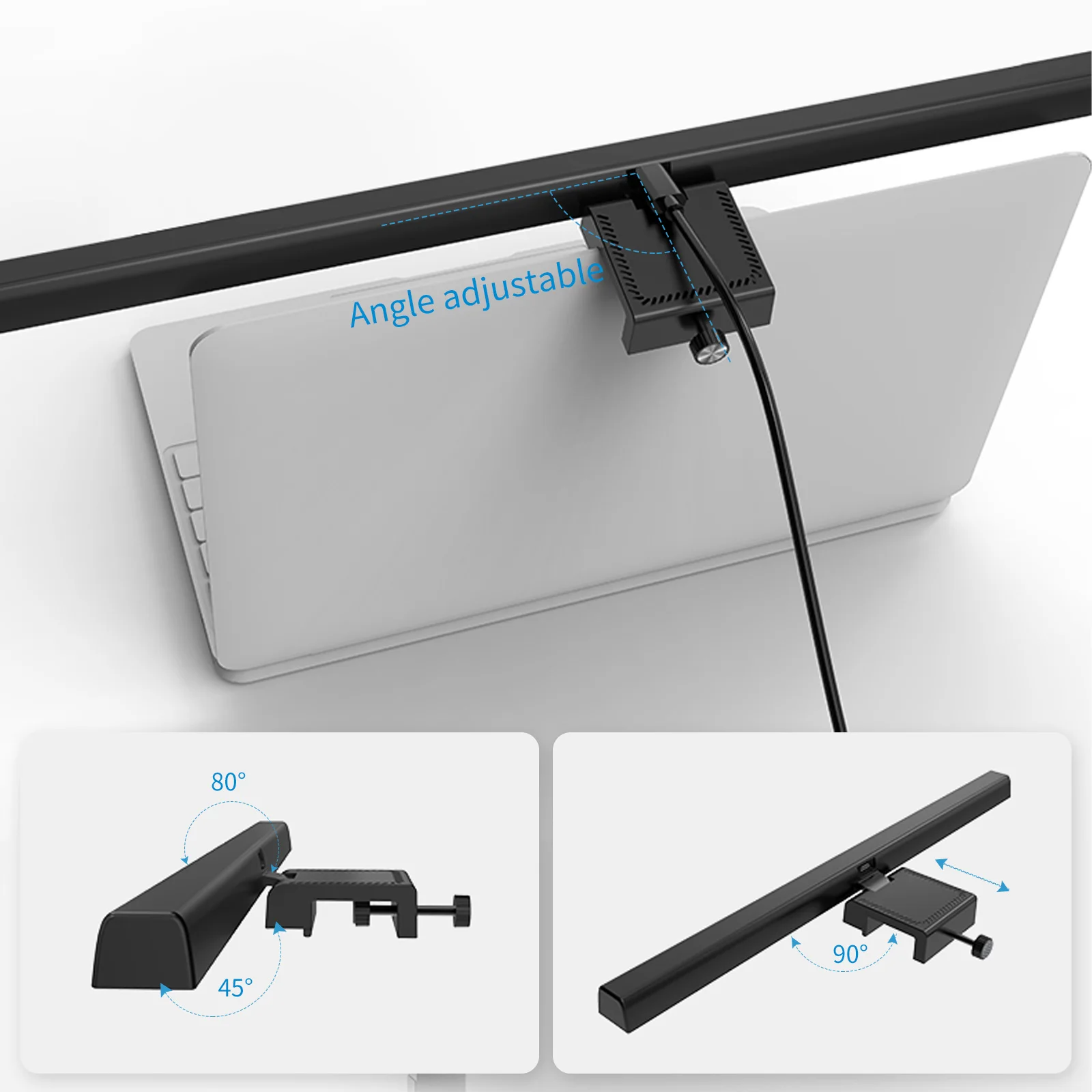 Luz de Tela Suspensa USB com Ajuste de Brilho Contínuo para Monitor