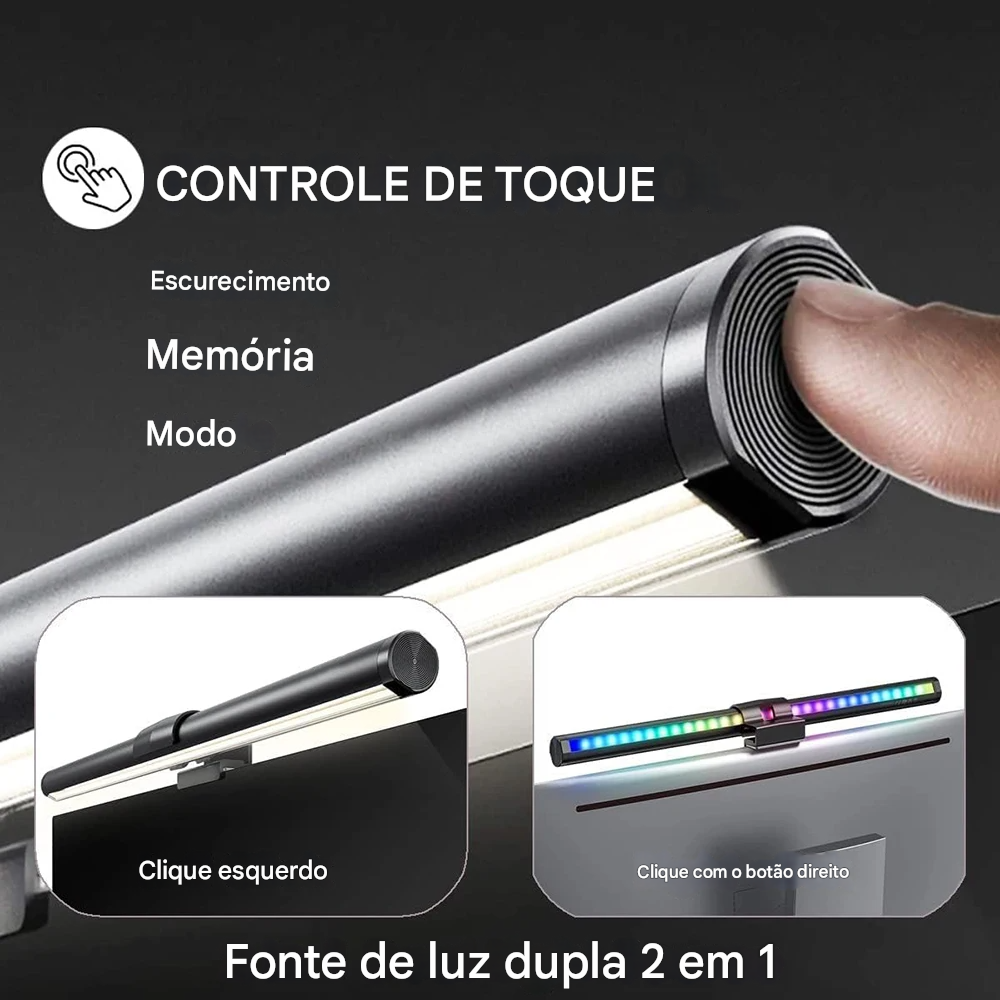Lâmpada de Mesa LED Wiscolor Barra de Luz para Monitor com Proteção Ocular