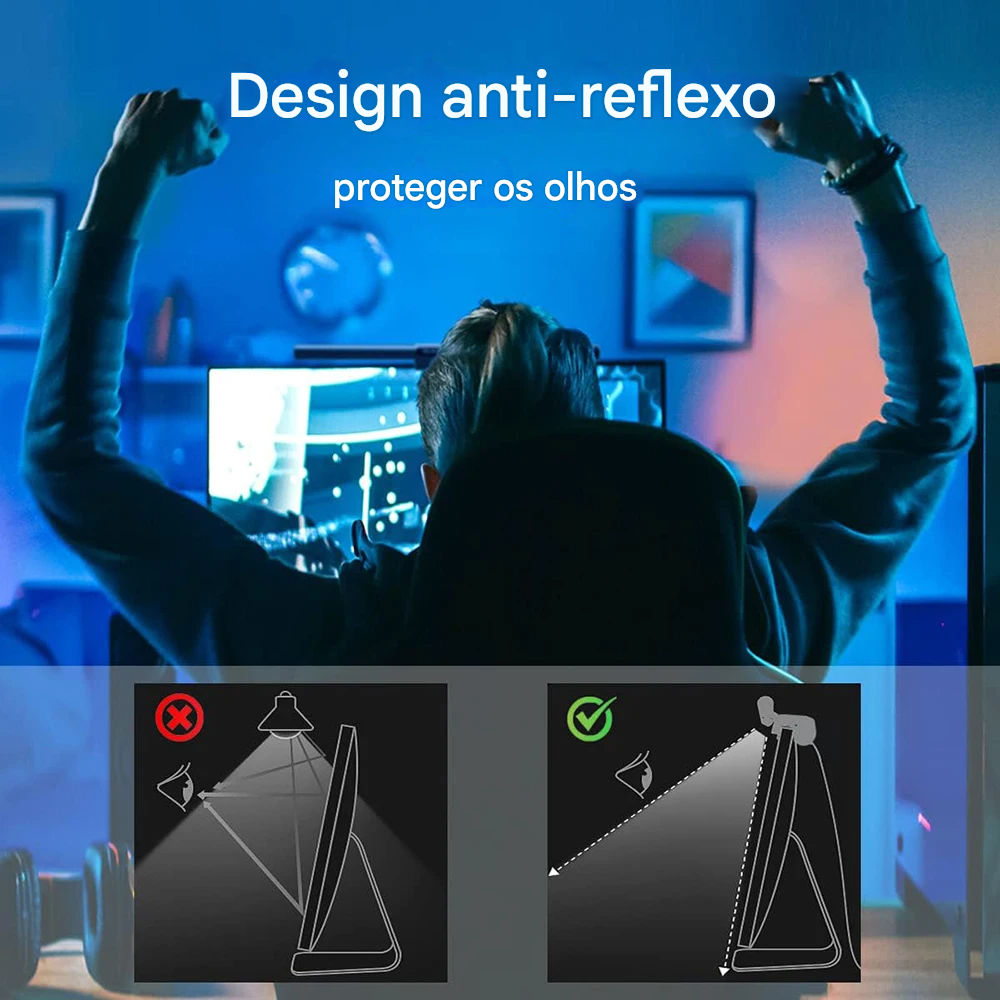 Lâmpada de Mesa LED Wiscolor Barra de Luz para Monitor com Proteção Ocular