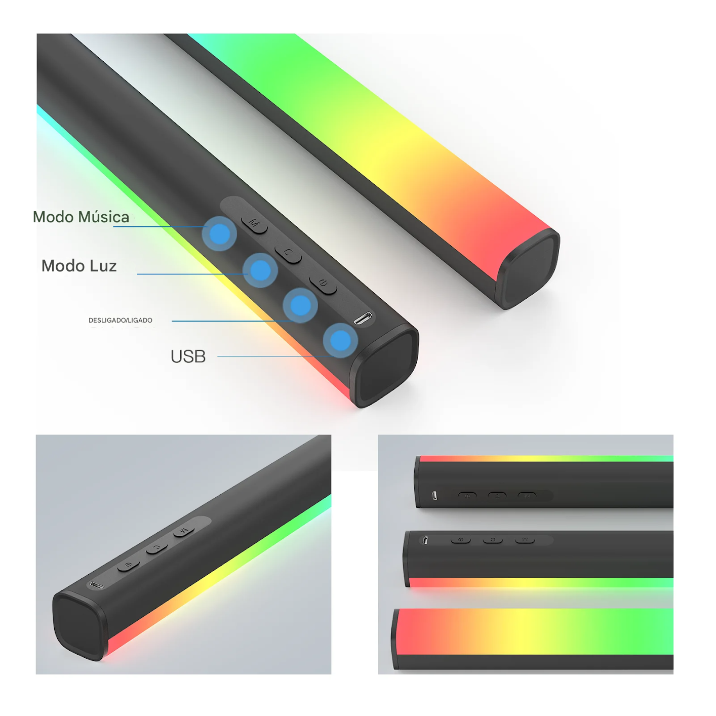 Lâmpada de Mesa LED Wiscolor Barra de Luz para Monitor com Proteção Ocular