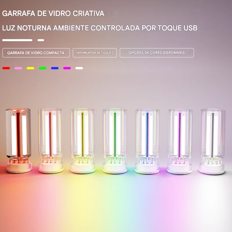 Luz de Ambiente USB com Toque e Dimerização LED Filamento Plug and Play