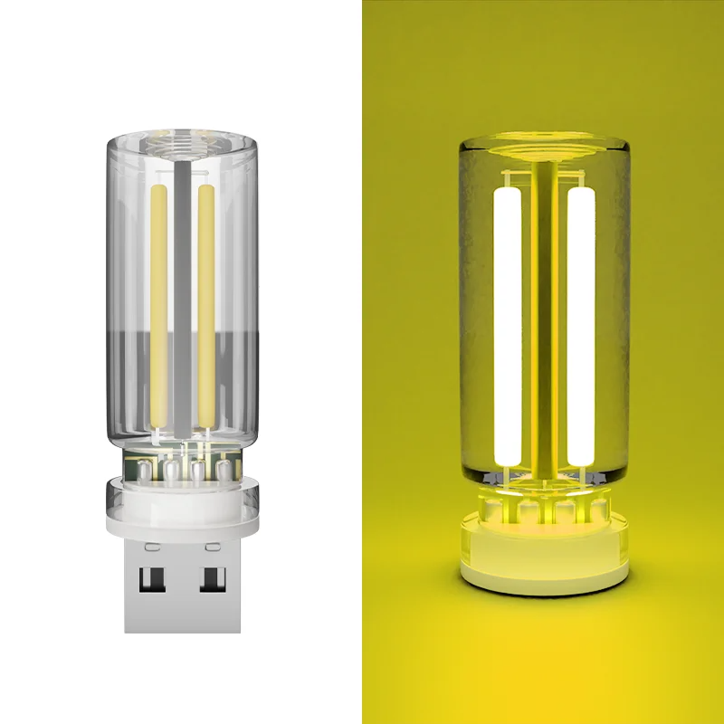 Luz de Ambiente USB com Toque e Dimerização LED Filamento Plug and Play