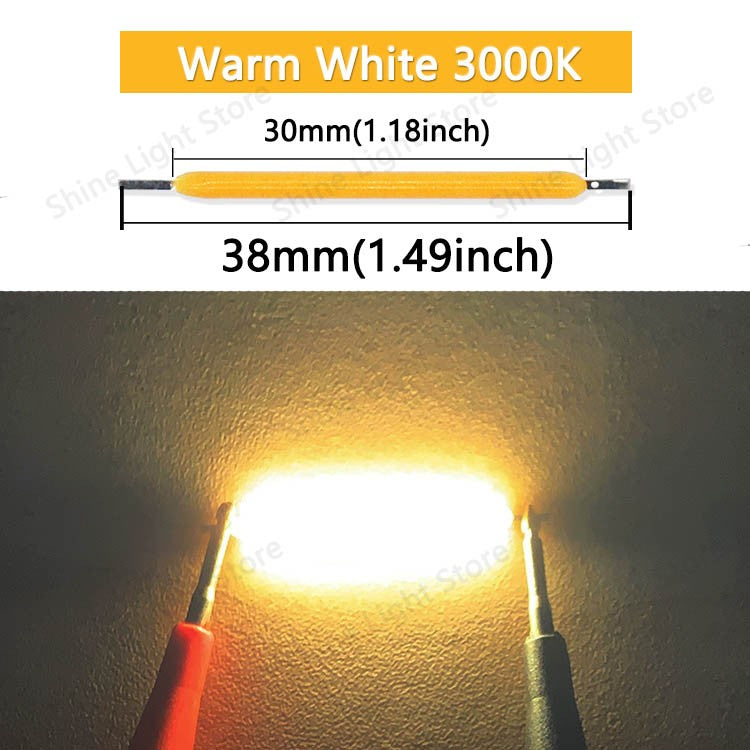 Kit de 10 a 1200 LEDs Filamento COB 3V 38mm para Decoração