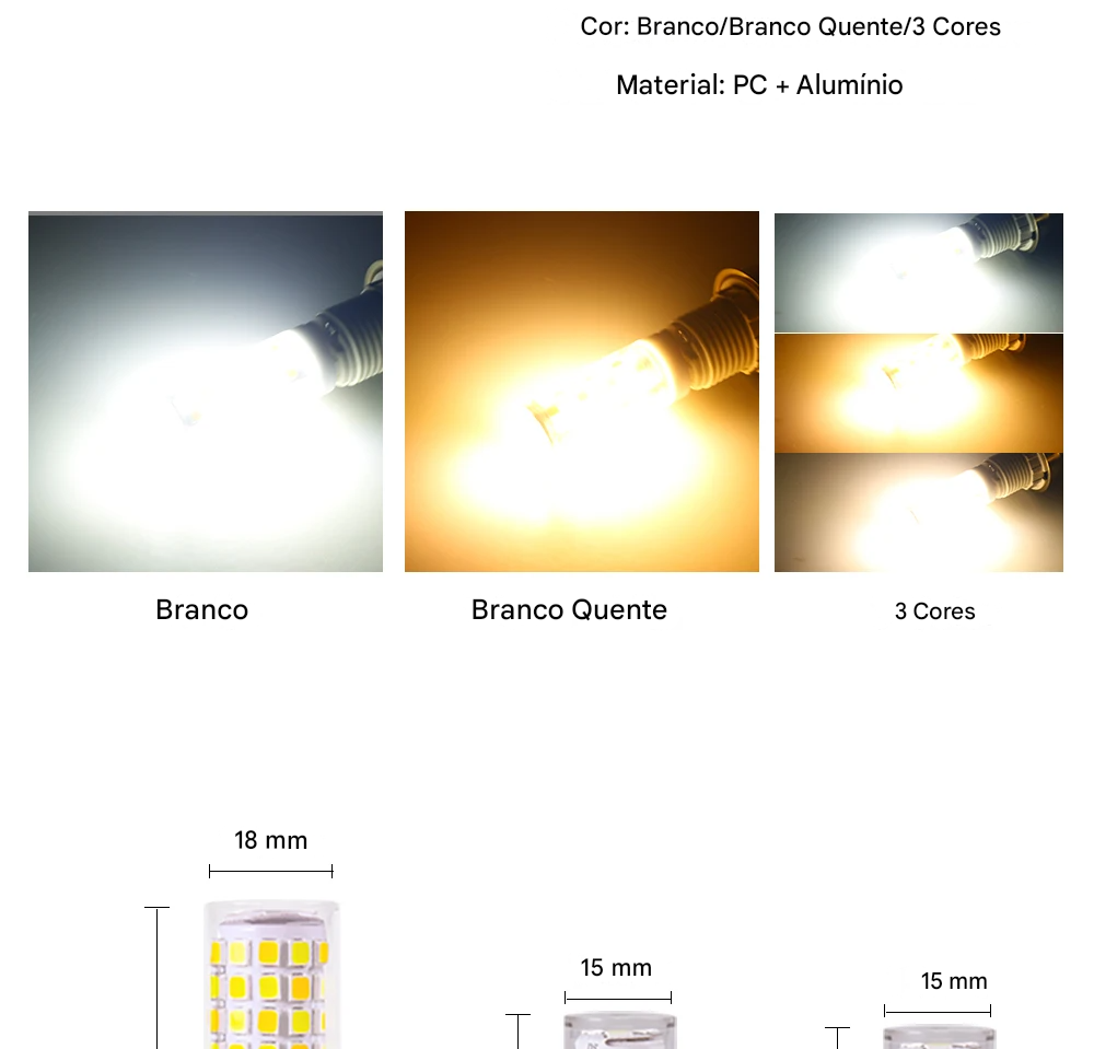 Lâmpada LED G9 Super Brilhante 3W 5W 7W Cerâmica AC220V Luz Quente ou Fria