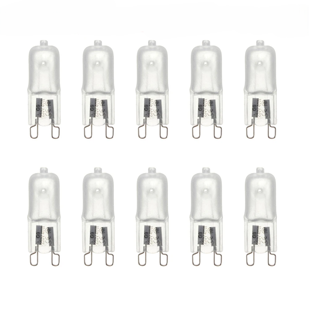 Kit 10 Lâmpadas Halógenas G9 25W a 60W Luz Quente 3000K 230V