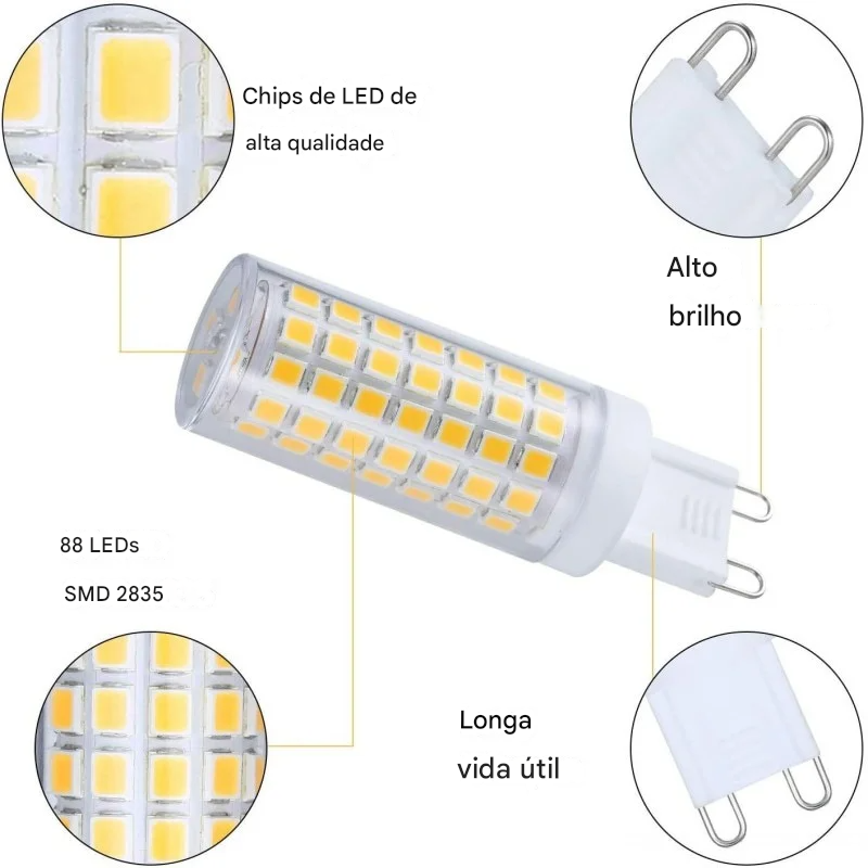 Lâmpada LED G9 9W a 25W Luz Fria Quente ou Natural
