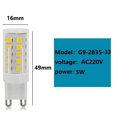 Lâmpada LED G9 9W a 25W Luz Fria Quente ou Natural
