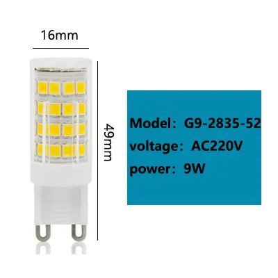 Lâmpada LED G9 9W a 25W Luz Fria Quente ou Natural