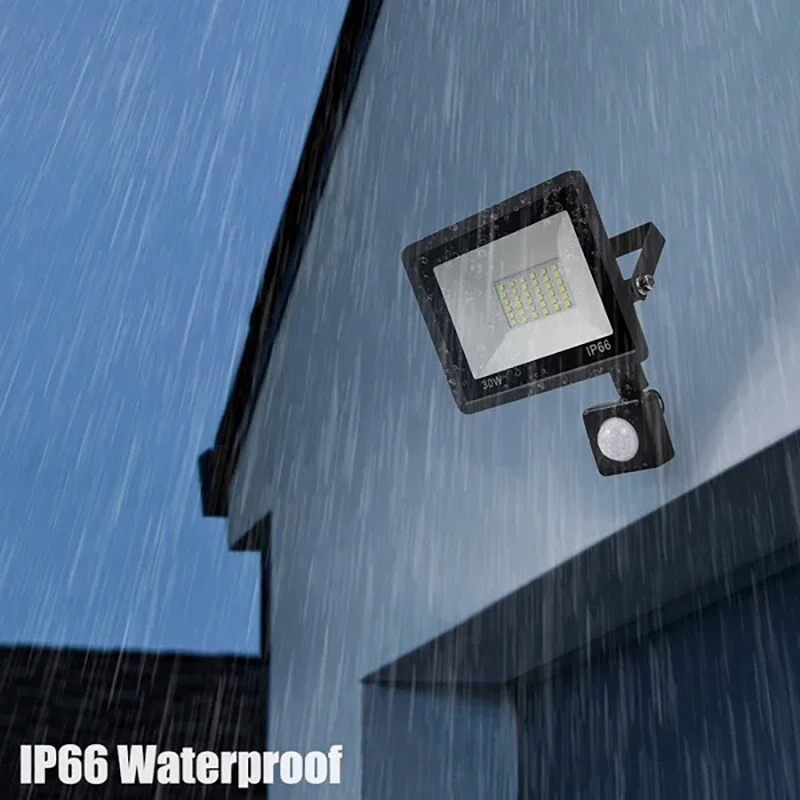 Refletor LED com Sensor de Movimento PIR IP66 à Prova d’Água 10W a 100W