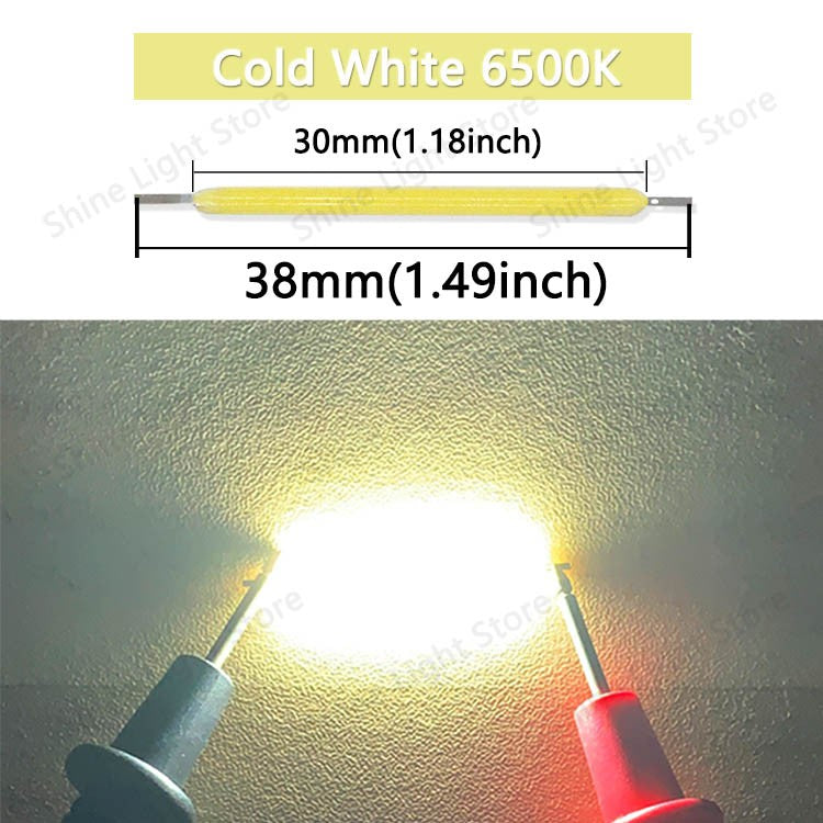 Kit de 10 a 1200 LEDs Filamento COB 3V 38mm para Decoração