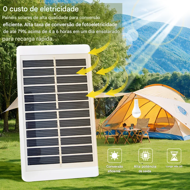 Luminária Solar Pendente IP68 à Prova d’Água com Carregamento USB-C