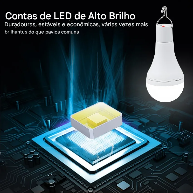 Luminária Solar Pendente IP68 à Prova d’Água com Carregamento USB-C