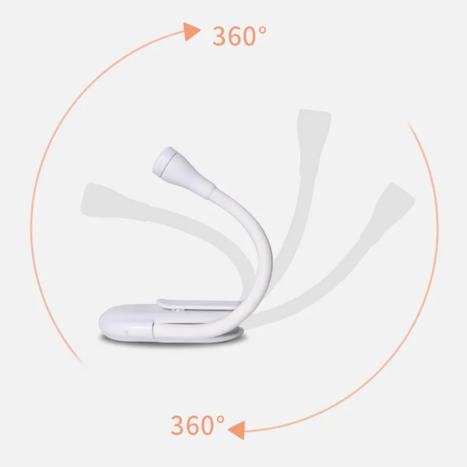 Luminária Led Para Leitura de Livros com Clipe Prendedor e Bateria Recarregáve