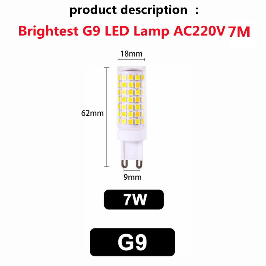Lâmpada LED G9 Super Brilhante 3W 5W 7W Cerâmica AC220V Luz Quente ou Fria
