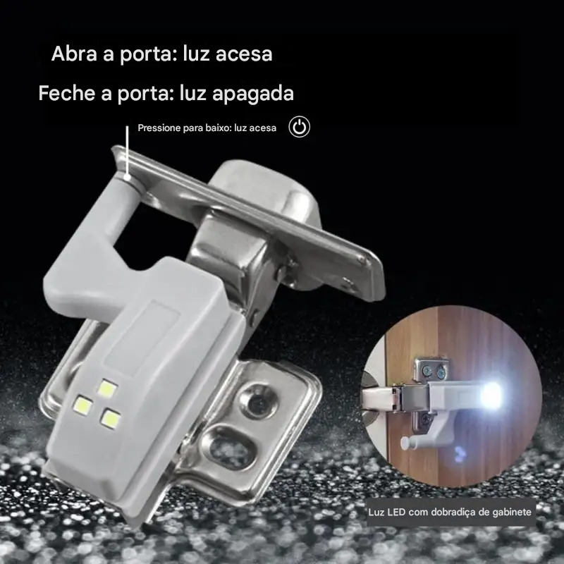 Luz LED com Sensor para Dobradiça de Móveis Ideal para Armários