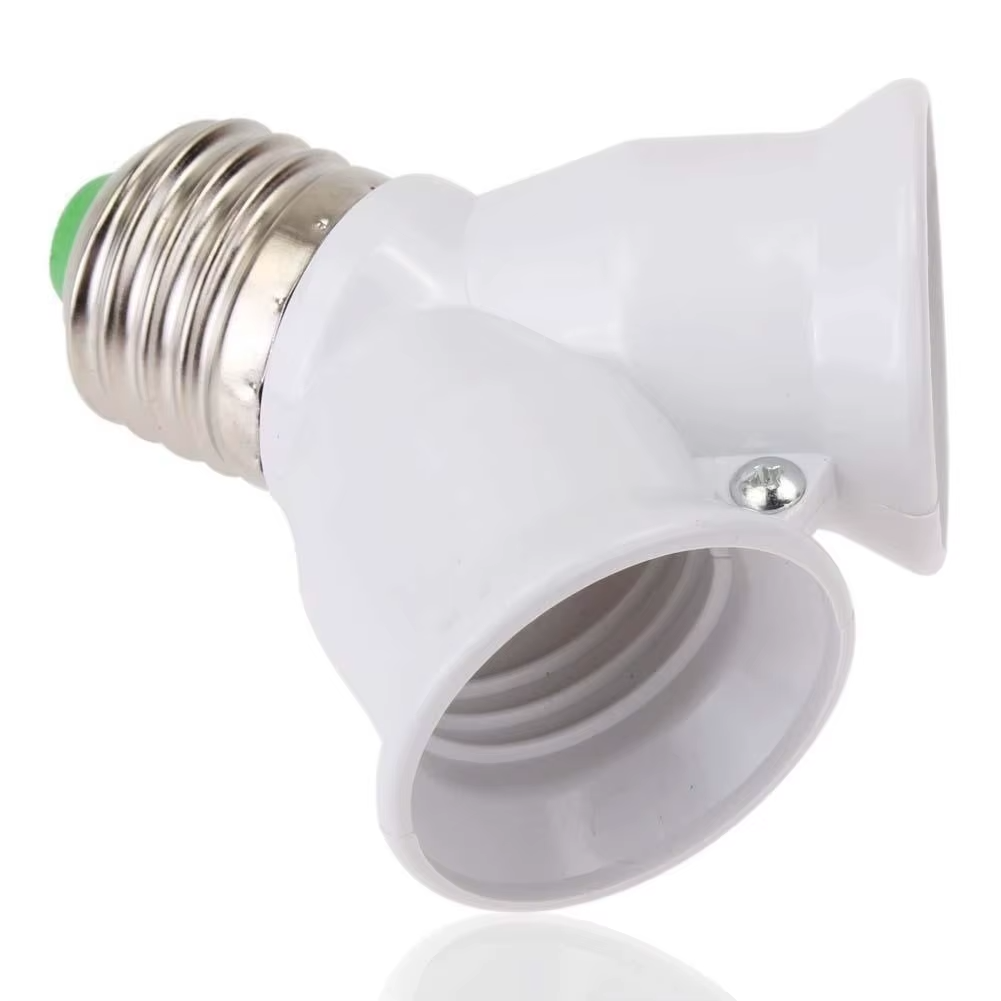 Adaptador Soquete E27 para 2 Lâmpadas LED E27