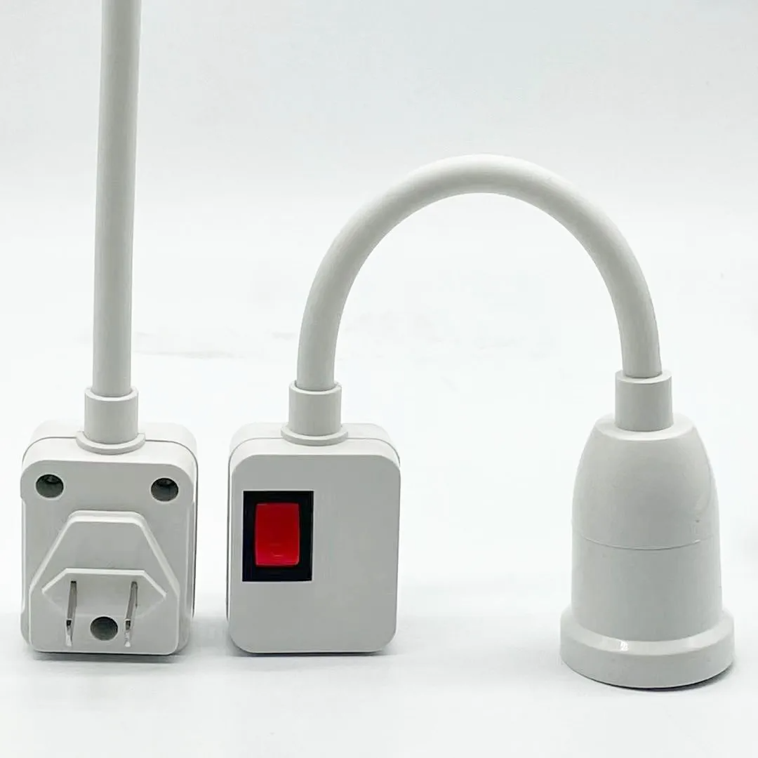 Extensor Flexível de Soquete E27 com Base Giratória para Lâmpadas LED