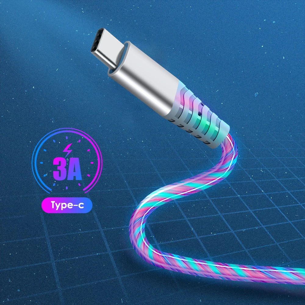 Cabo USB LED Fluorescente de Carregamento Rápido Vários Modelos
