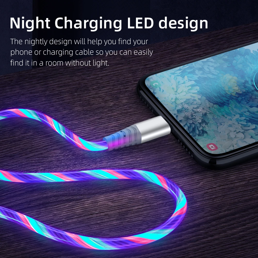 Cabo USB LED Fluorescente de Carregamento Rápido Vários Modelos