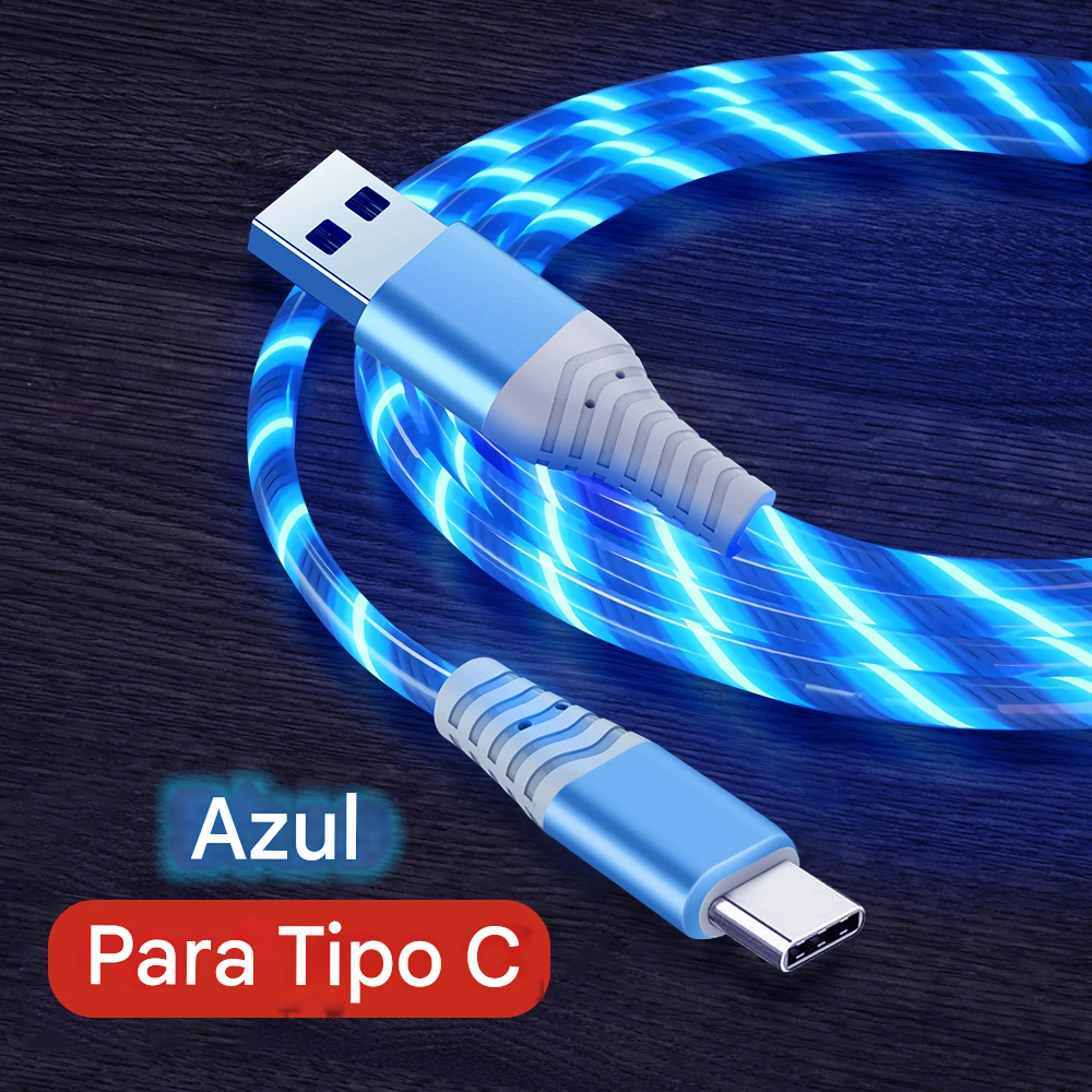 Cabo USB LED Fluorescente de Carregamento Rápido Vários Modelos