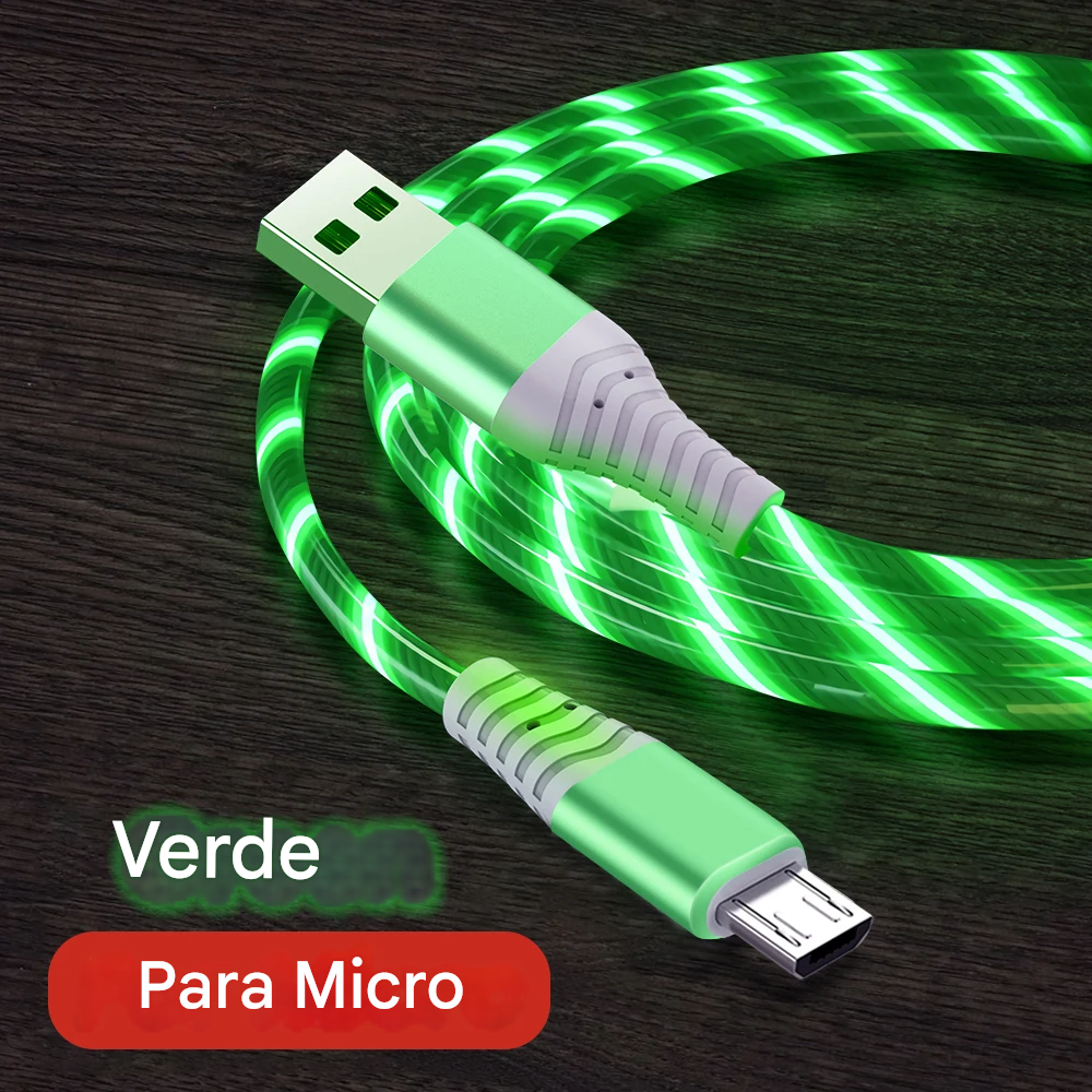 Cabo USB LED Fluorescente de Carregamento Rápido Vários Modelos