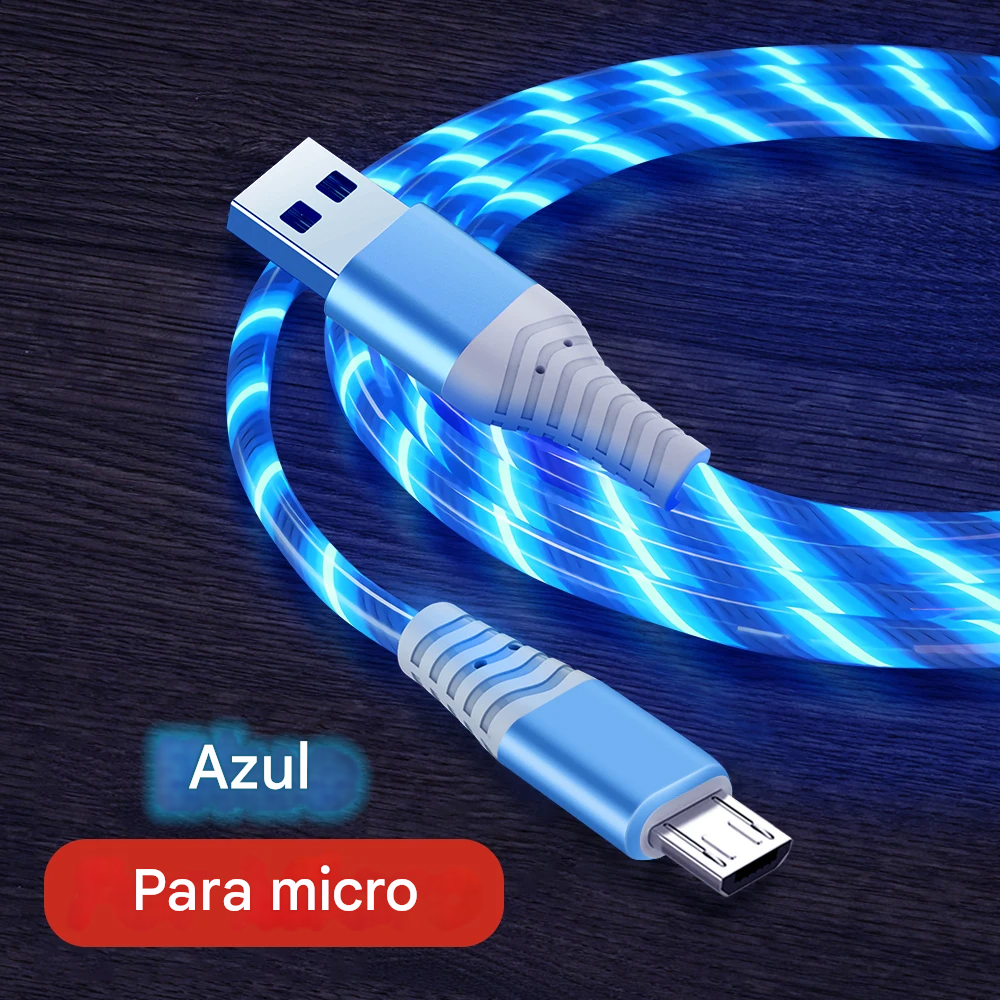 Cabo USB LED Fluorescente de Carregamento Rápido Vários Modelos