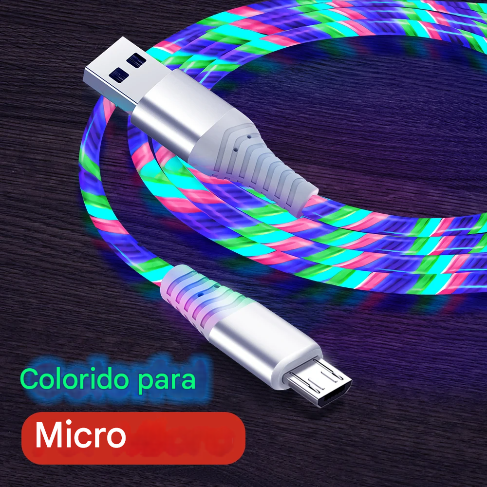 Cabo USB LED Fluorescente de Carregamento Rápido Vários Modelos