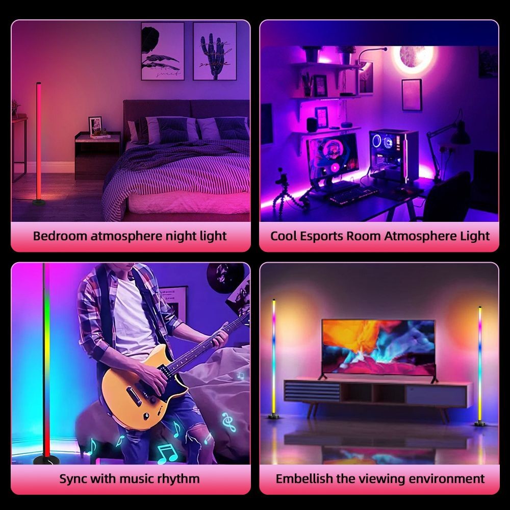 Luminária de Chão LED RGB com Controle Remoto e Sincronização por App