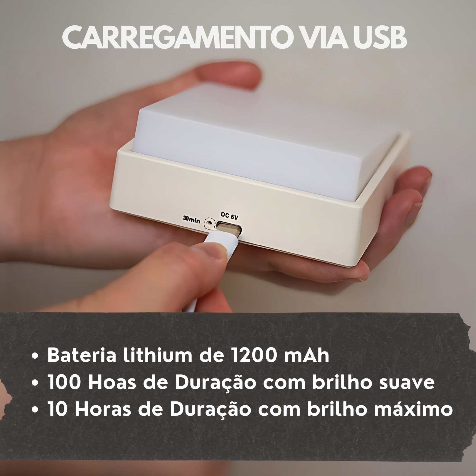 Luminária LED Versátil Sem Fio e Fixação Magnética Com Bateria Recarregável Resistente
