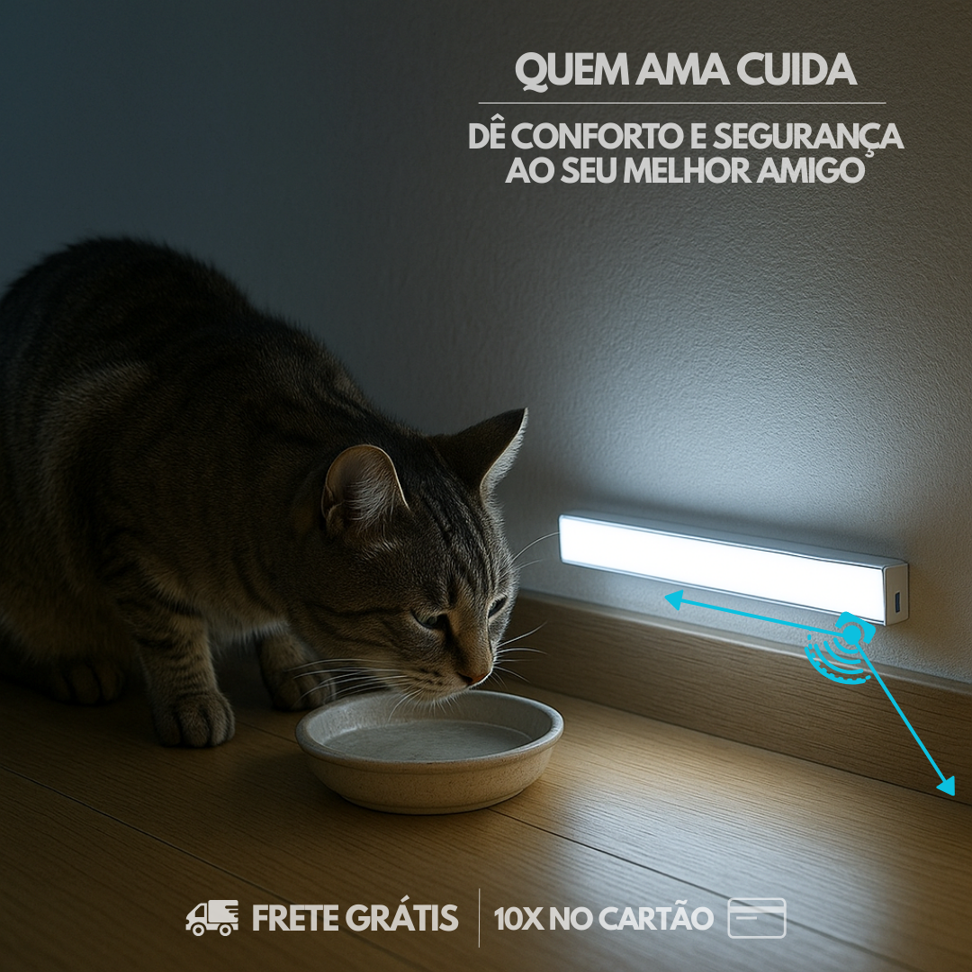 Luminária LED Sem Fio Bateria com 4 Semanas de Duração Recarregável com Sensor de Movimento Ultrafina