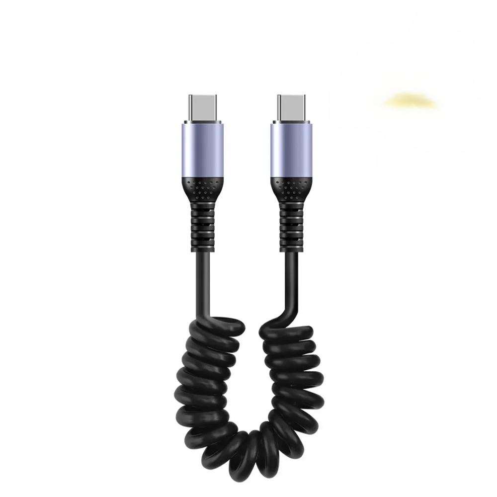 Cabo USB-C 66W Tipo Mola com Carregamento Rápido Tipo-C