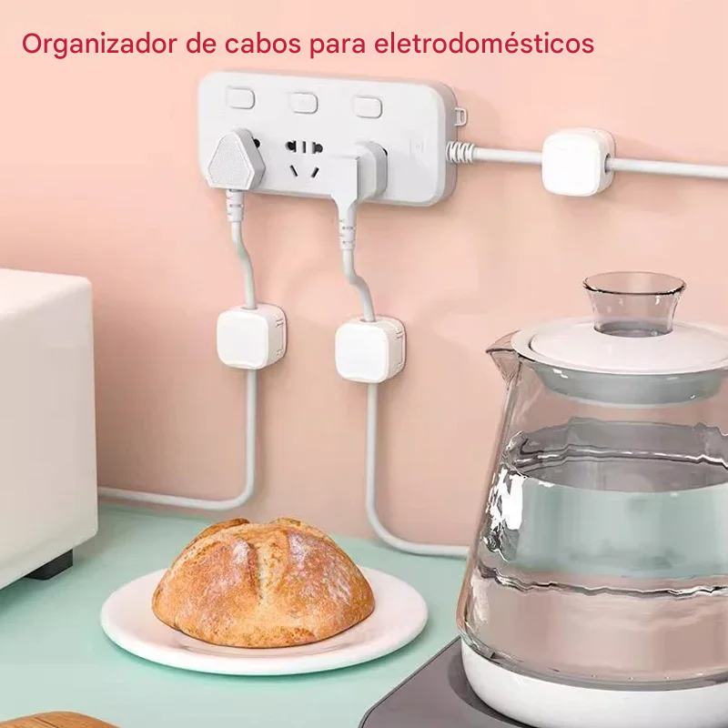 Organizador de Cabos com Clipe Magnético para Mesa e Escritório