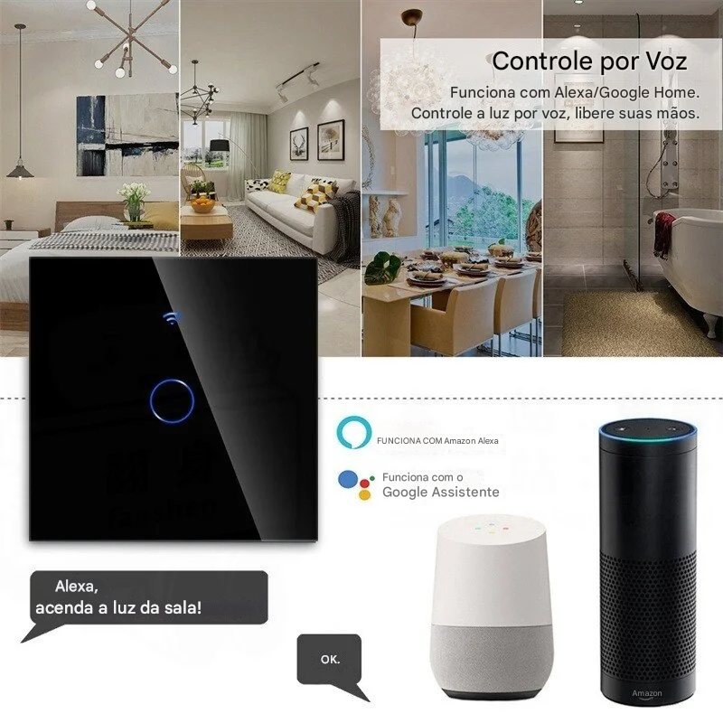 Interruptor de Luz Inteligente Axus UE Wi-Fi Touch