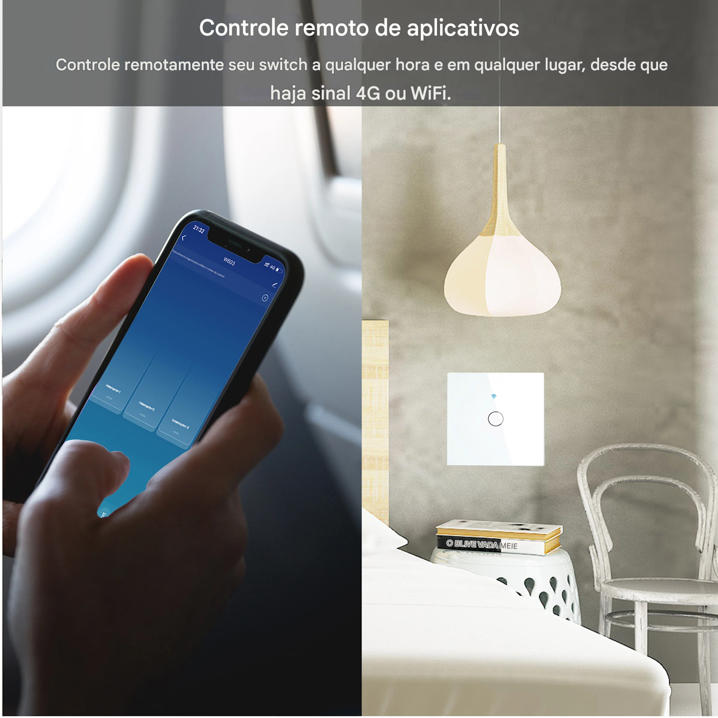Interruptor de Luz Inteligente Axus UE Wi-Fi Touch