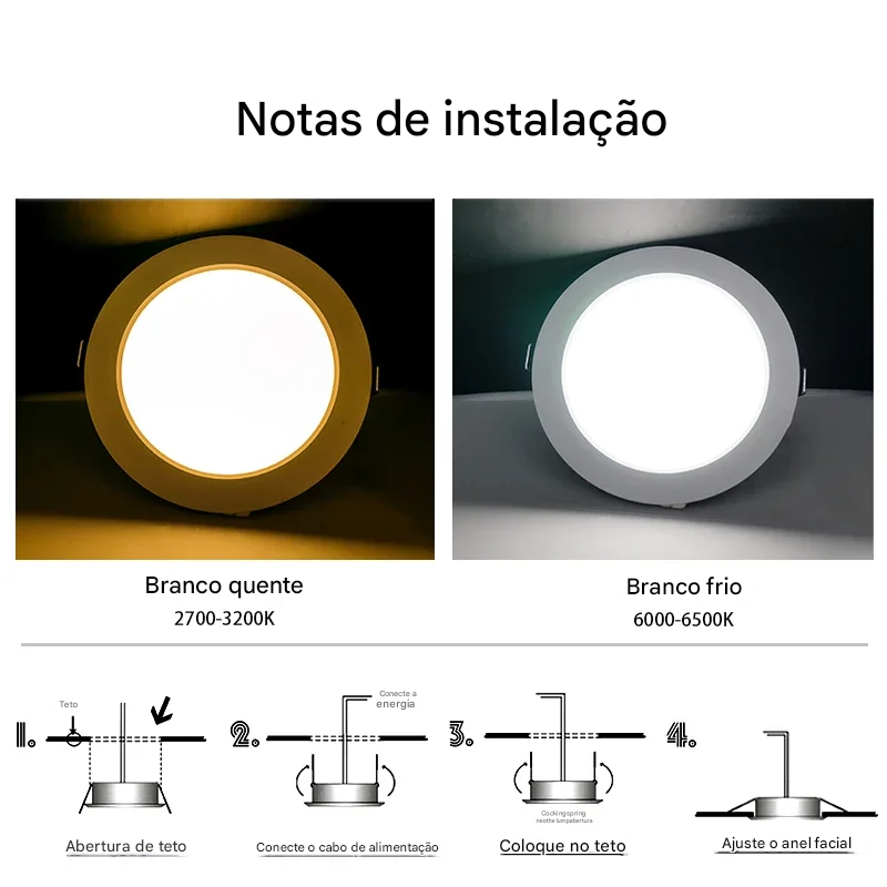 Spot LED Embutido Redondo 5W a 18W AC110V 220V