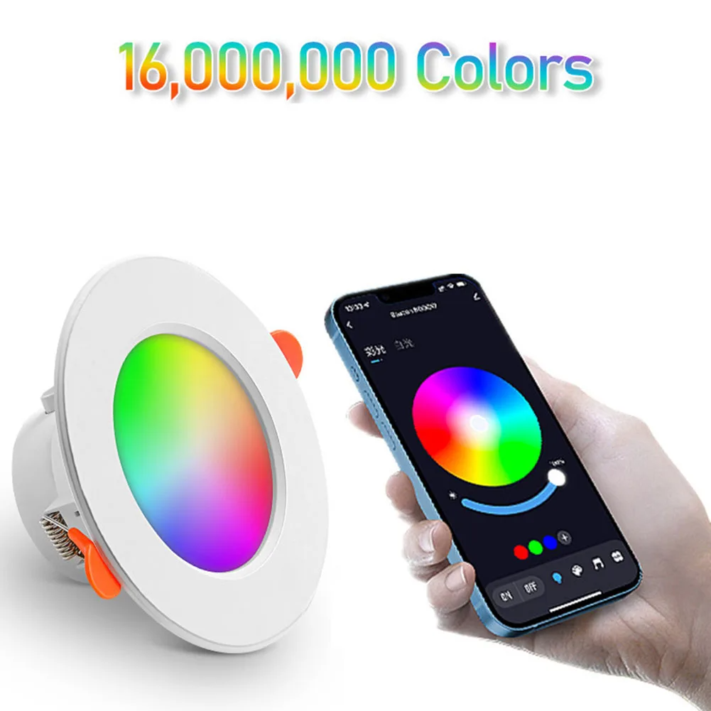 Kit 1-10 Spots de Luz LED Inteligente 10W RGB com Controle por App e Bluetoot