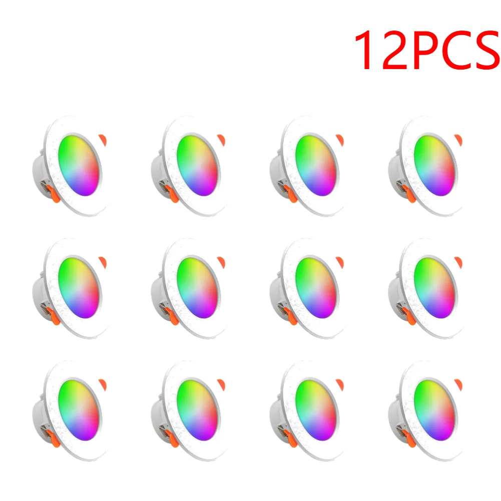 Kit 1-10 Spots de Luz LED Inteligente 10W RGB com Controle por App e Bluetoot