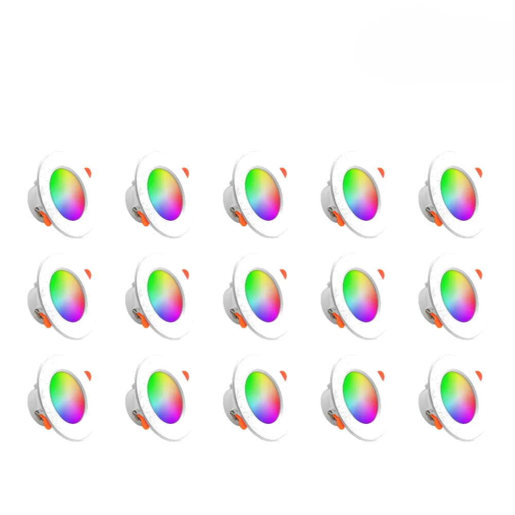 Kit 1-10 Spots de Luz LED Inteligente 10W RGB com Controle por App e Bluetoot